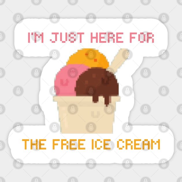 I’m just here for the free ice cream Sticker by Chavjo Mir